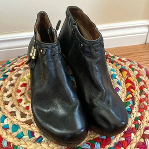 Dansko Black Leather Ankle Booties